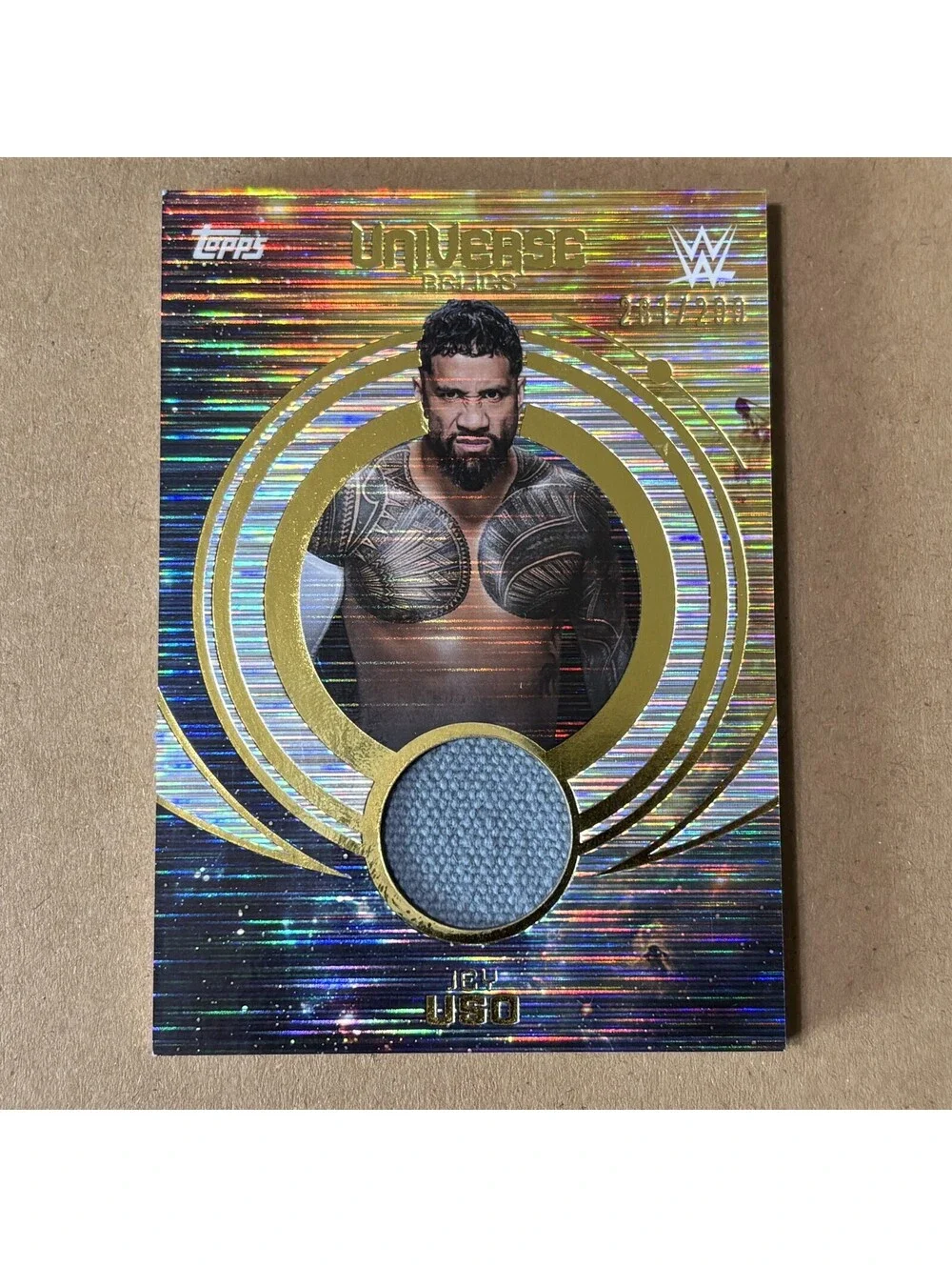2025 Topps Universe WWE Jey Uso #UNR-JEU Universe Relics #/299 RAW